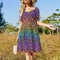 thumbnail image 3 of Bright Ombre Gradient Leopard Print Pattern Sleeveless Dress Long veiled dresses Beachwear, 3 of 7