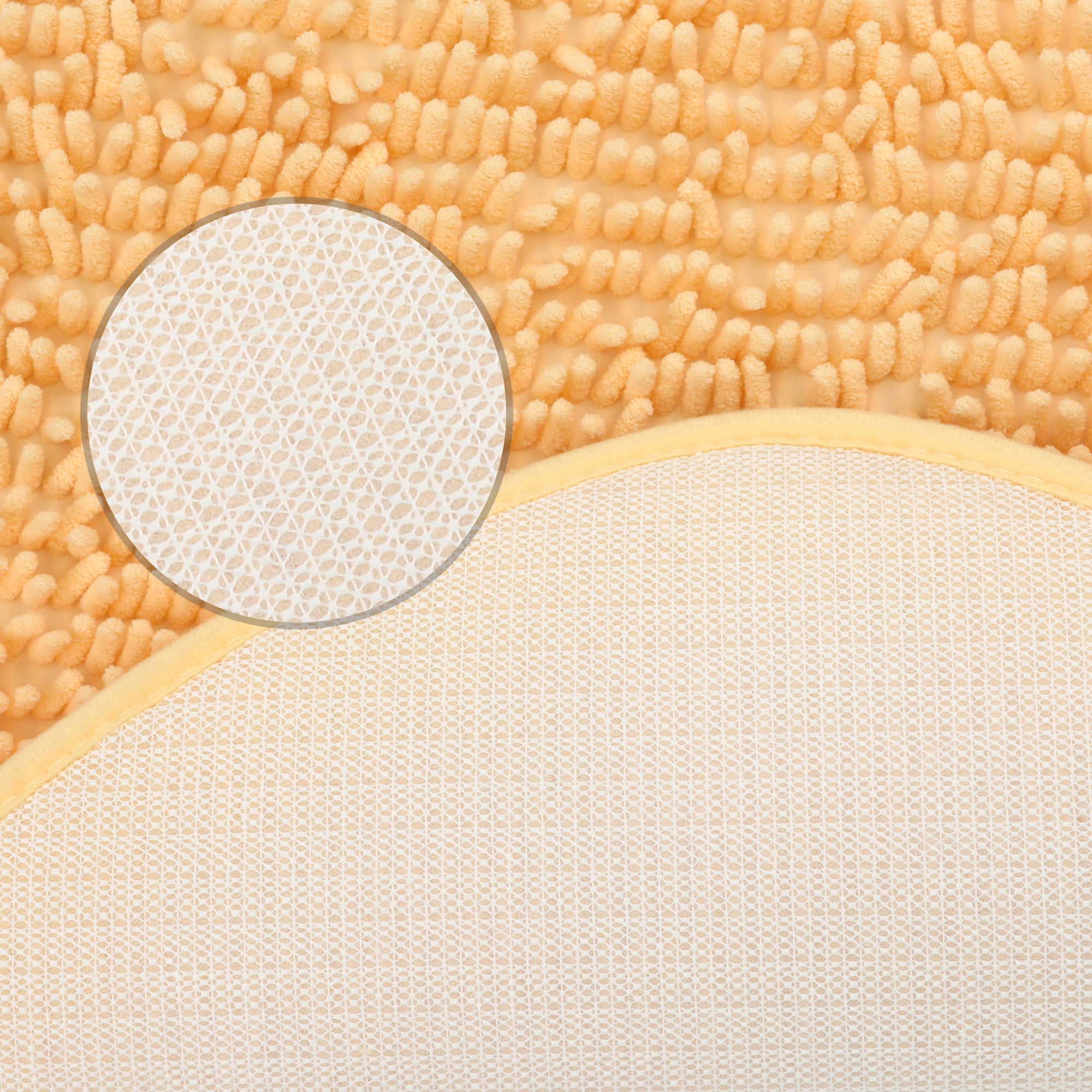 Unique Bargains Heart Shaped Chenille Bath Rugs Soft Shaggy Bath Mat Yellow 28" x 32"