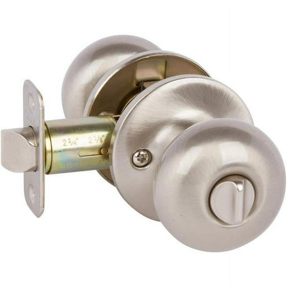 The Delaney 102TSAUS15 Polished Brass Saxon Knob Privacy Satin Nickelckl Box Pack
