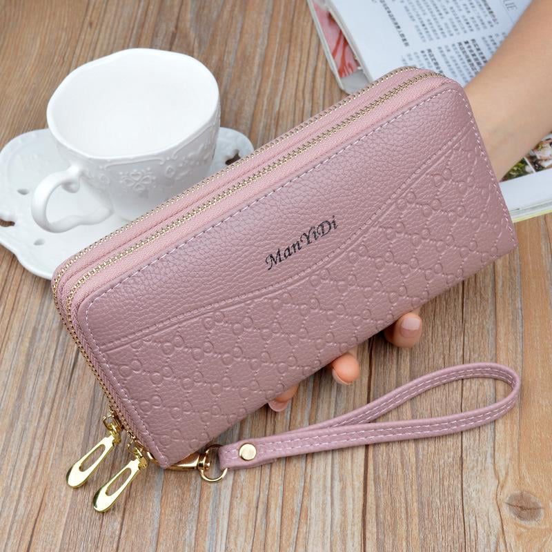 Cute Teddy Bears Seamless Pattern Leather Zipper Clutch Bag Wallet Large Capacity Long Purse For Women Personalized
