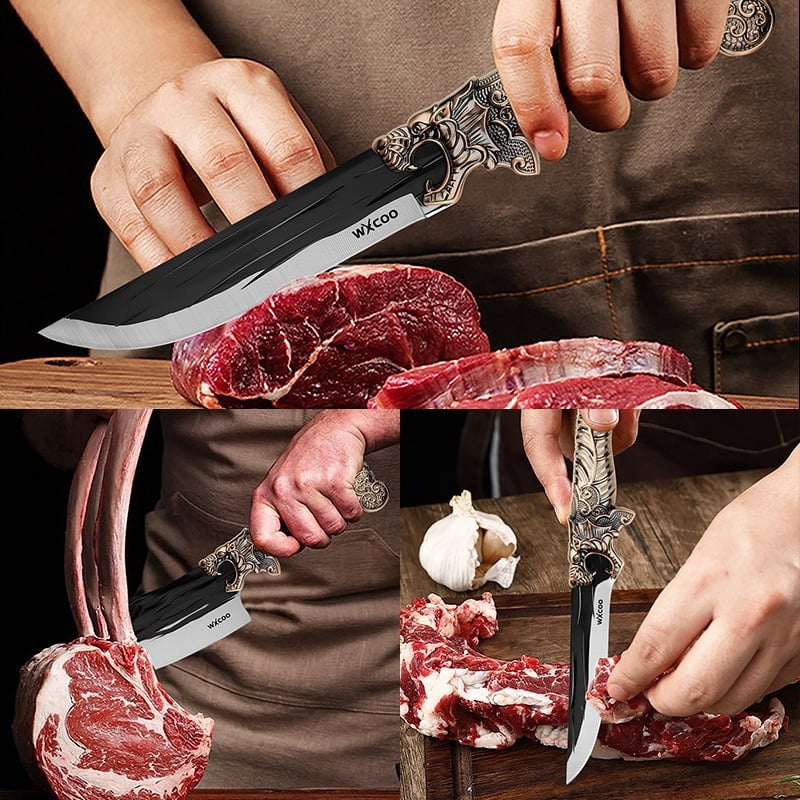 7PCS Multi-Piece Stainless Steel Knife Set Includes Kitchen Sharp Fruit Meat Fish Slicing and Boning Knives Designed for Home Use Holiday Gifts Professional Cooking Supplies Durable Meat Cleaver