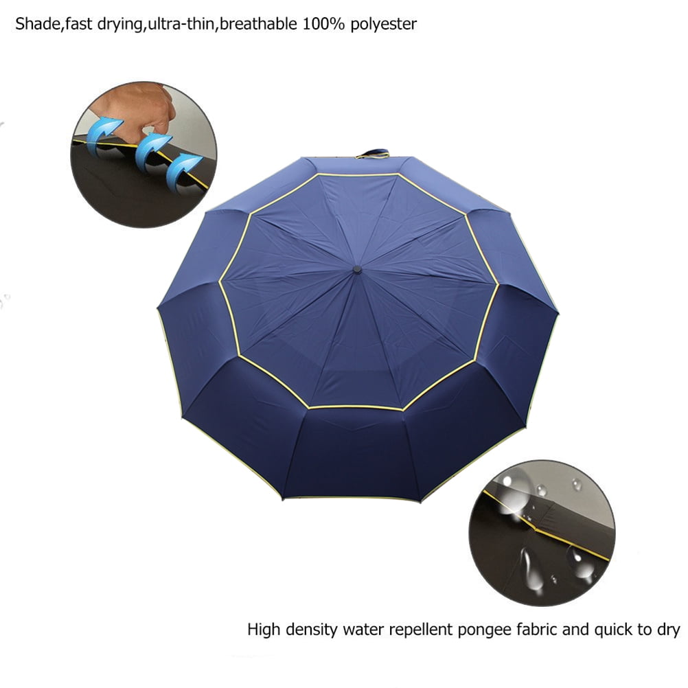 Double Canopy Vented, Water-resistant, Extra Large for Women & Men Windproof Giant Umbrella