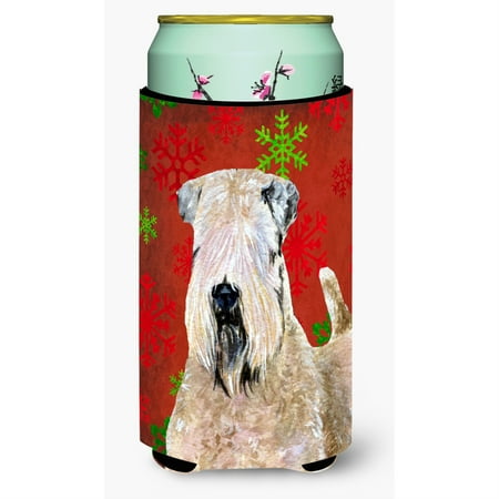 

Wheaten Terrier Soft Coated Snowflakes Holiday Christmas Tall Boy Beverage Insulator