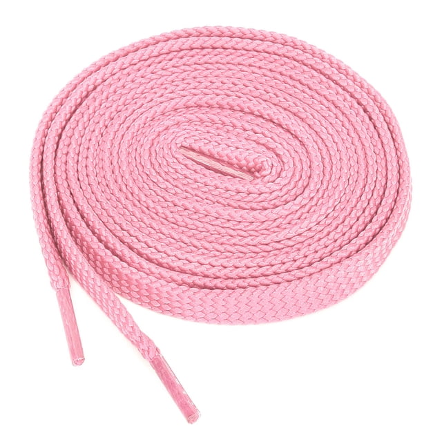2 Pares De Cordonas Cintilla Agujetas De Capa Doble Gruesas Planas Unisexo Rosa Claro 120cm uxcell