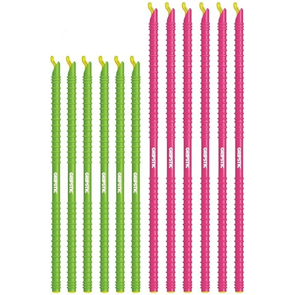 GRIPSTIC® 12-pack XLarge Bag Sealers, 11.25" Green and 13" Pink, Seal your xlarge bags air tight
