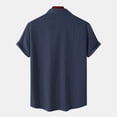 thumbnail image 5 of NuoCaiYun Mens Cotton Linen Shirt, Men Button Down Short Sleeve Lapel Shirts Button Cardigan Summer Work Tops with Pockets, 5 of 6