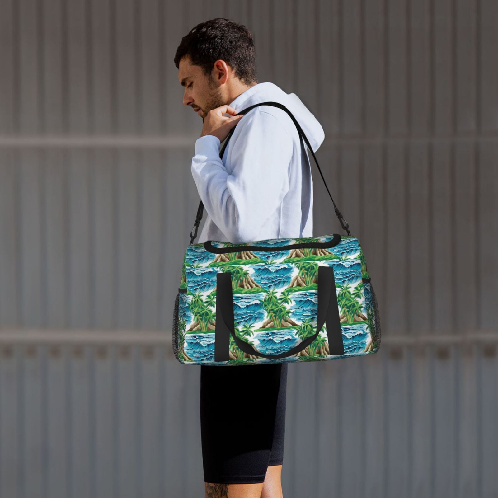 Fuzoiu Hawaii Palms Print Travel Duffle Bag,Carry On Tote Bags,Duffel Bag,Sport Gym Bag, Hospital Bag for Labor and Delivery, Overnight Bag,Luggage Bag