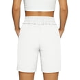 thumbnail image 4 of CAIVO Women Workout Casual Shorts With Pockets Summer Comfort Three Quarter Length Classic Outdoor Work Solid Color Bottoms, 4 of 6