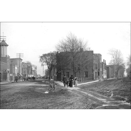 24"x36" Gallery Poster, Front Street in Monroe, Michigan circa 1900