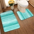 thumbnail image 2 of Xecao Teal Turquoise 2-Piece Vintage Seamless Anti-Skid Mat Set, featuring a stylish pattern for a safe and elegant toilet rug experience, 2 of 6
