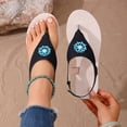 thumbnail image 2 of Wensltd Women's Sandals Trendy Thong Sandals Round Toe Open Toe Elastic Strap Casual Summer Party Walking Flat Comfort Beach Sandals Black, 2 of 9