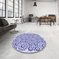 thumbnail image 4 of Ahgly Company Machine Washable Indoor Square Transitional Slate Blue Area Rugs, 5' Square, 4 of 7