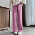 thumbnail image 6 of asjyhkr Casual Pants Women Corduroy High Waist Fleece Lined Drawstring Hiking Gym Workout Pants with Pockets, 6 of 8