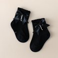 thumbnail image 2 of Nygoyerh Baby Infant Socks Bowknot Ruffle Ankle Socks Breathable Tube Socks with Pearl Tassel for 0-4 Years Girls, 2 of 3