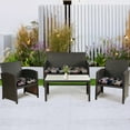 thumbnail image 6 of Pack of 3 Wicker Chair Cushions, Waterproof Outdoor Loveseat Cushions for Patio Furniture, 3 Pieces Wicker Furniture Cushions, 1 Loveseat and 2 U-Shaped Cushions, Black Flower, 6 of 10