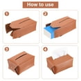 thumbnail image 4 of Cubierta de caja de pañ tissues con botón, soporte rectangular para mesa de baño (Marrón, 0.7 x 0.4 x 0.3 pulgadas), 4 of 7