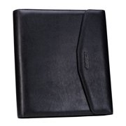 CaseIt 1" V.P. Leatherette Binder Portfolio, Removable 1" O-Ring, Letter Size Writing Pad, Document Holder, Padfolio, LL-PRO-35, Black