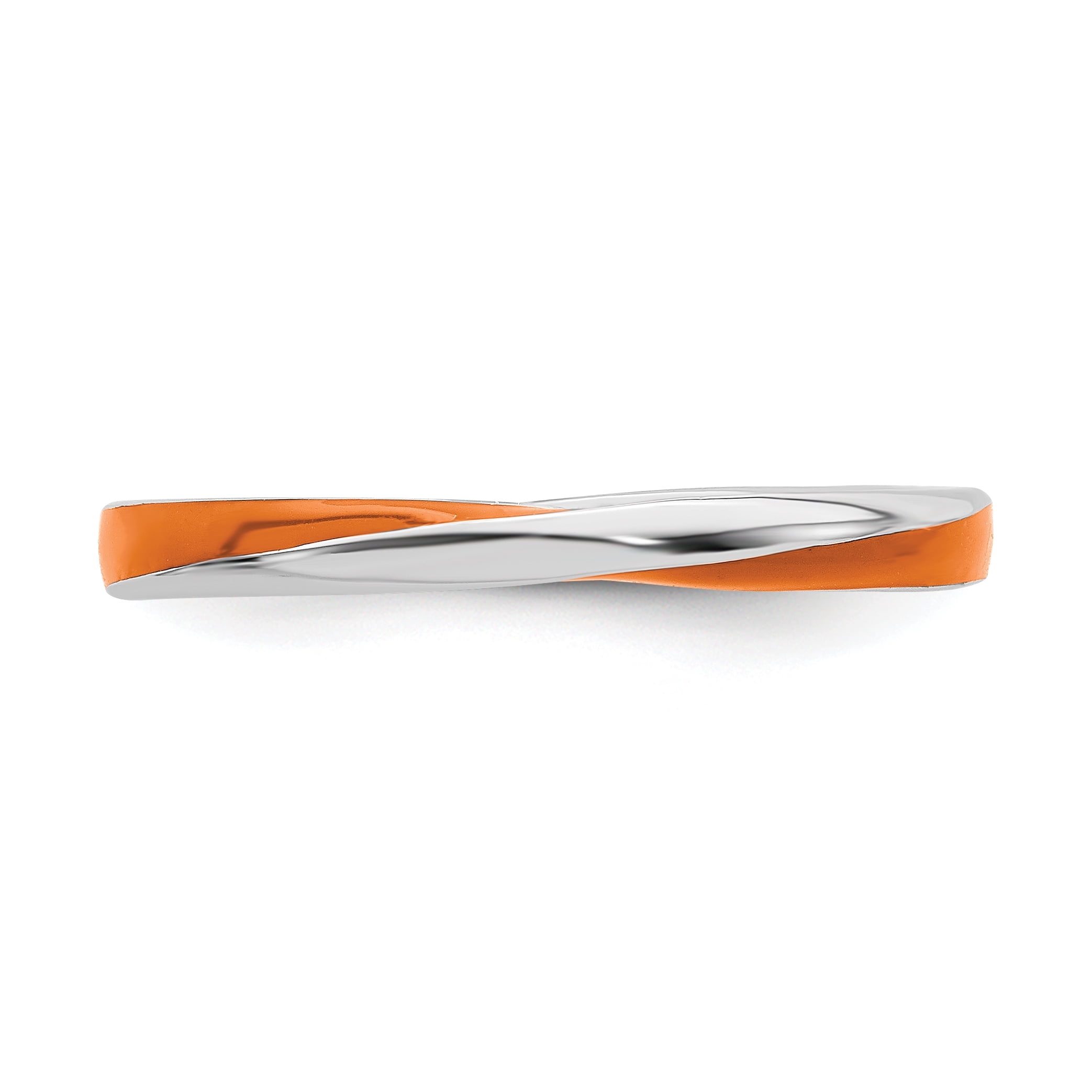 Stackable Expressions Sterling Silver Twisted Orange Enameled Ring