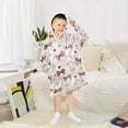 thumbnail image 6 of joogoo Wearable Blanket Hoodie for Art Bows Hearts Flannel Sherpa Pocket 3-14 YR S, 6 of 7