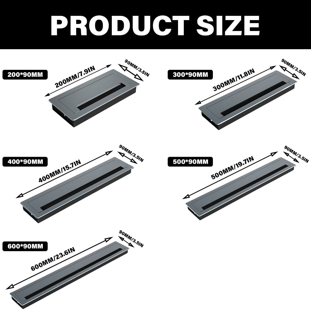 Aluminum Desk Wire Hole Cover with Brush Cable Grommet for Cable Organization