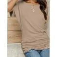 thumbnail image 2 of Women's Casual Short Sleeve Dolman Top Boat Neck T Shirts, 2 of 4