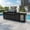 Island Grilll+Refrigerator+Sink+Storage Cabinets, variant on 6-Burner 85000 BTU Deluxe Stainless Steel Propane Gas Outdoor Kitchen Bar Barbecue Island Grill + Marble Countertops