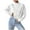 White, variant on HAiming Women's Cute Bow Sweaters Solid Long Sleeve Turtleneck Casual Loose Pullover Ribbed Knit Crop Tops Blouse