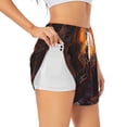 thumbnail image 1 of Balery Tree Hollow Meditating Giraffe Pantalones cortos deportivos para mujer con forro y dos bolsillos, elásticos, para entrenamiento, gimnasio, yoga-XX-Large, 1 of 7