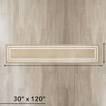 thumbnail image 2 of Washable Skid-Resistant Runner Rug, Border, Beige and White, 30 " x 120", 2 of 9