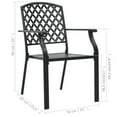 thumbnail image 2 of vidaXL Stackable Patio Chairs Outdoor Seating Stacking Dining Chair Steel Black, 2 of 6
