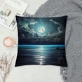 thumbnail image 2 of Fenyluxe Moon Clouds Water Fashion Style Dirt-Resistant Throw Pillow Covers for Couch Sofa Bed Living Room Bedroom Zipper Closure 1PC 20x20in, 2 of 5