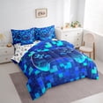 thumbnail image 3 of Homewish Pixelated Miners 7-Piece Twin Bedding Sets For Boys Girls,Abstract Ombre Gamer Bedding Comforter Set,Video Game Breathable Sheet Sets,Microfiber Bedroom Decor,Reversible, 3 of 8