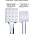 thumbnail image 5 of Square High Pressure Shower Head Universal Adjustable Replacement Powerful Shower Head, 6 Modes Bathroom Shower Hand Shower, Chrome, 5 of 5