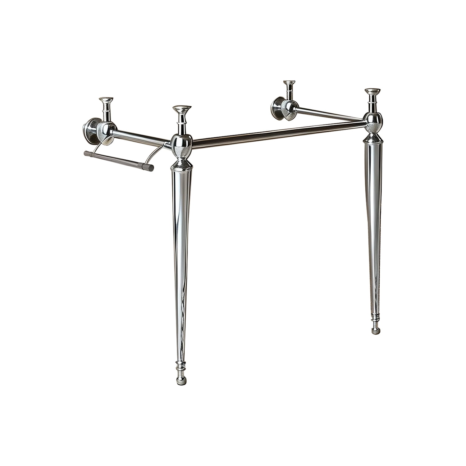 Noble House Vici 36" Freestanding Bathroom Console Vanity Open Frame with Towel Bar, Heavy-Duty Iron Legs, Chrome