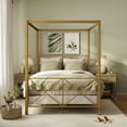 thumbnail image 3 of Furniture of America Rosedale Modern Metal X-Cross Canopy Bed, Full Size, Black, 3 of 14