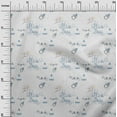thumbnail image 2 of oneOone Cotton Silk Grayish Blue Fabric Text|Bird & Baby Feeder Kids Quilting Supplies Print Sewing Fabric By The Yard 42 Inch Wide, 2 of 4