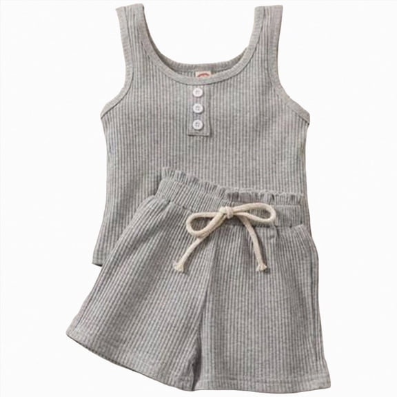 Toddler Baby Girl Outfits Solid Summer Clothes Infant Waffle Short Sleeve Shirt Tops Cute Shorts Set Kaprioy Toddler Girl Clothes 18 24 Months 2T 3T 4T 5T 6T 7T 8T
