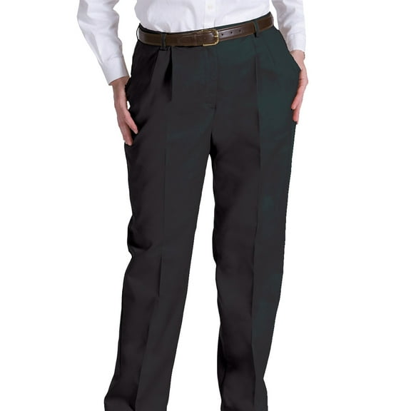 Ed Garments Women's Pleated Zipper Pant, BLACK, 6 UL