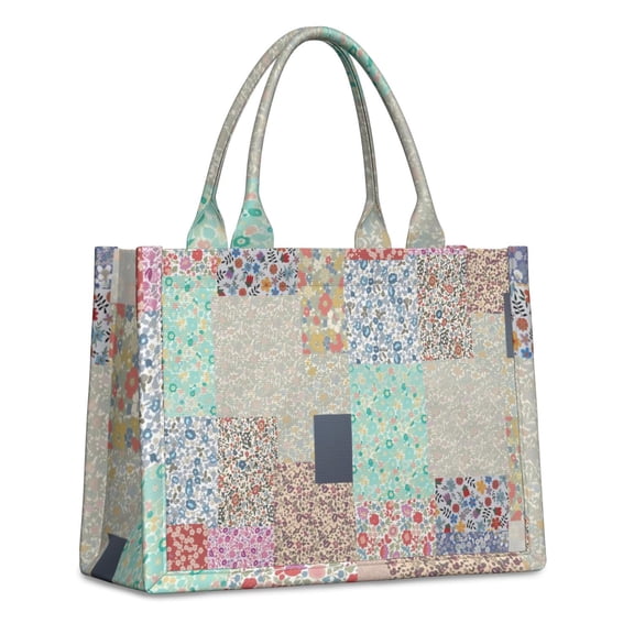 Large Capacity Tote Bag,Pioneer Flower Floral Print Pattern Handbag Fashion Luxury Tote Bag,15.7"x13"x 5.1" Inches,Laptop Compatible