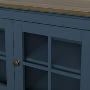 Twin Star Home Modern Farmhouse Sideboard with Glass Doors