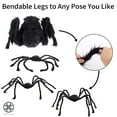 thumbnail image 2 of Luxtrada 2 Pack Halloween Party Giant Spider Halloween Spider Realistic Hairy SPIDER Outdoor Yard Decor – 150CM/5FT, 2 of 6