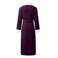 thumbnail image 3 of XINXIAOO Women's Fall/winter V Neck Solid Color Flannel Long Nightgown Womens Robe Long Heavy Robes for Women Flannel Womens Housecoats Comfy Robes for Women Dark Silk Robe Night Robe Women Satin, 3 of 5