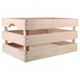 thumbnail image 2 of 1PC Rectangular Sundries Wooden Basket Portable Wooden Storage Box Multi-purpose Display Basket for Home Office (Brown), 2 of 6