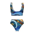 thumbnail image 2 of Honeii Stained Glass Ocean Wave Print Women’s Bikini Set,Two Piece Swimsuit Bathing Suits,Stylish High Elasticity Swimwear for Beach and Pool, 2 of 7