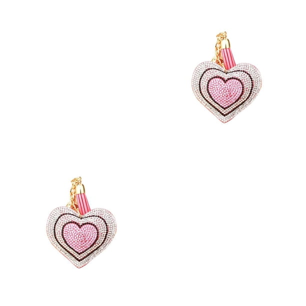 Minnieouse Llavero Etiqueta para llave Día de San Valentín Suministros para niñas Llavero DIY Monedero Colgante Dulce regalo Artesanía Corazón Llavero Rosado 2piezas Minnieouse CBP299994