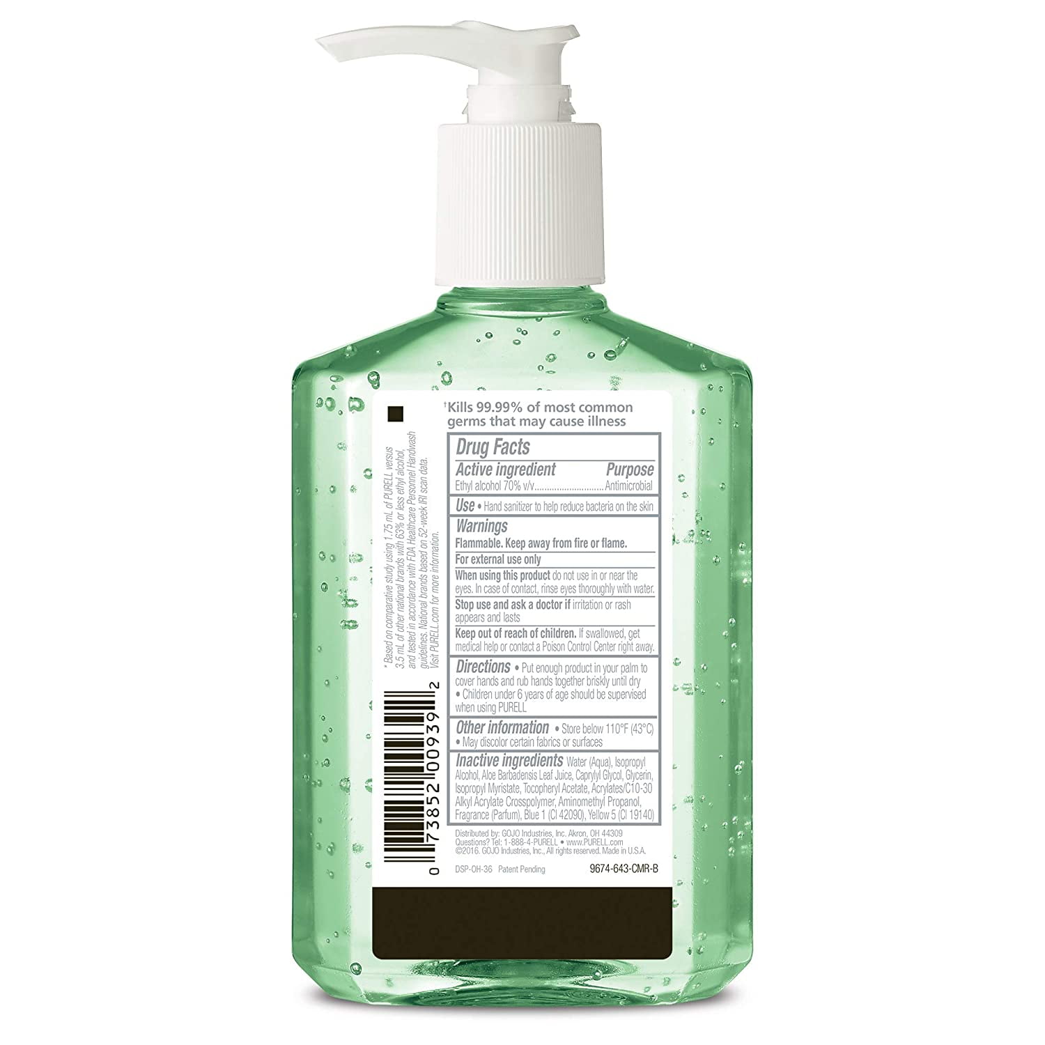PURELL Advanced Hand Sanitizer Soothing Gel, Fresh scent, with Aloe and Vitamin E- 8 fl oz pump bottle (Pack of 12) - 3016-12-CMR