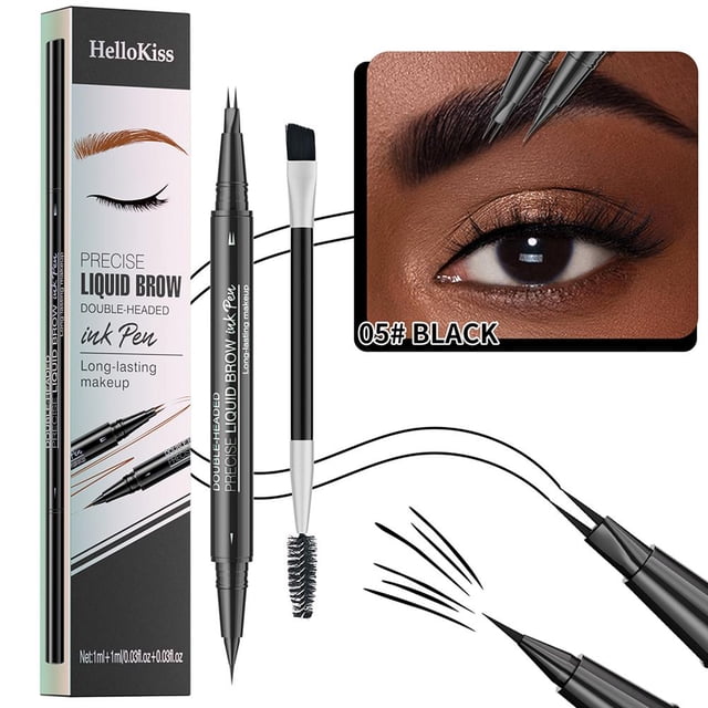 SharkTRUE Dual-End Eyebrow Pencil With Brush: Waterproof, Long-Lasting, Precise Outline, Fashion Makeup