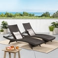 thumbnail image 1 of Noble House PE Rattan Chaise Lounge Set of 2, Foldable Backrest Adjustable Outdoor Recliners for Poolside & Patio,Light Grey, 1 of 9