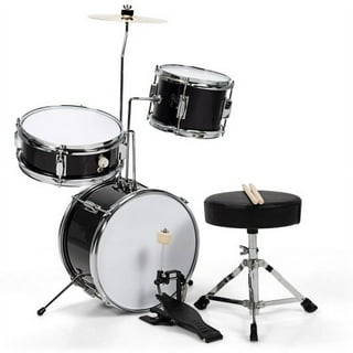 Glarry Black Drum Kit 5 Pieces Black for Beginner with Accessories. 