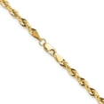 thumbnail image 4 of Diamond2Deal 10K Yellow Gold 3.5 mm Semi-Solid Rope Chain Necklace for Women 16", 4 of 6